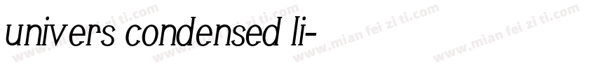 univers condensed li字体转换